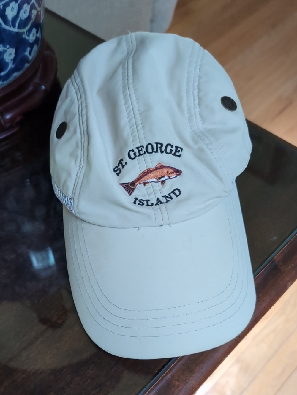St. George Island Embroidered Beige Baseball Cap